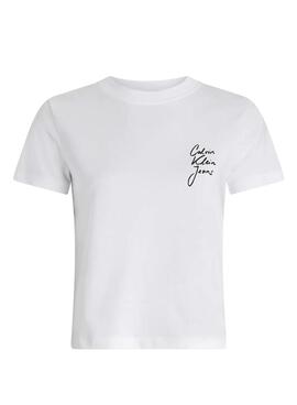 T-Shirt Calvin Klein Jeans Script weiß für Damen