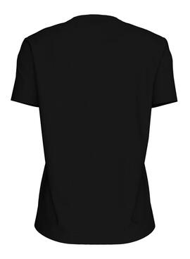 T-Shirt Calvin Klein Jeans Monologo Glossy Schwarz für Damen
