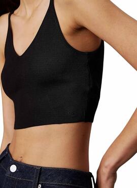 Top Calvin Klein Jeans aus schwarzem Rayon für Damen.