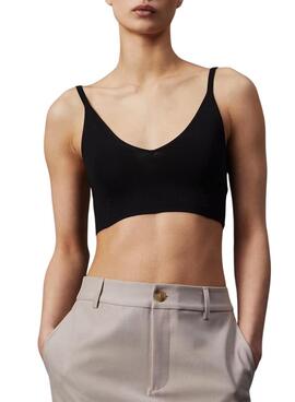 Top Calvin Klein Jeans aus schwarzem Rayon für Damen.