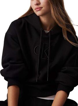 Calvin Klein Jeans Raised-Sweatshirt in Schwarz für Damen.