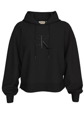 Calvin Klein Jeans Raised-Sweatshirt in Schwarz für Damen.