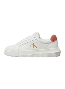 Sneakers Calvin Klein Jeans Chunky Cupsole weiß und rosa für Damen