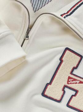 Sweatshirt Tommy Jeans Patch Logo beige für Herren