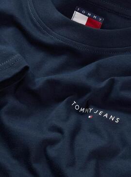 T-shirt Tommy Jeans Linear Chest navy für Herren