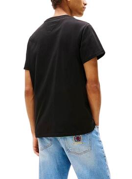 T-shirt Tommy Jeans Linear Chest schwarz für Herren