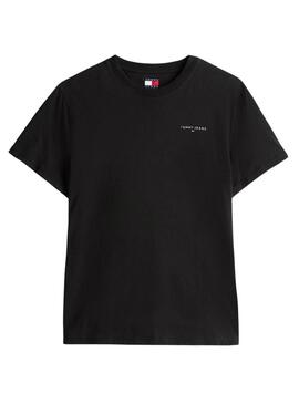 T-shirt Tommy Jeans Linear Chest schwarz für Herren