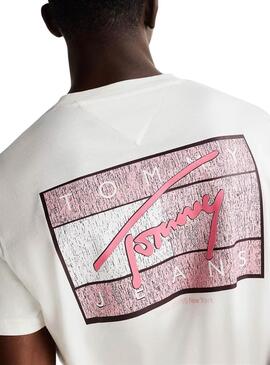 T-shirt Tommy Jeans Flag weiß für Herren