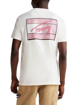 T-shirt Tommy Jeans Flag weiß für Herren