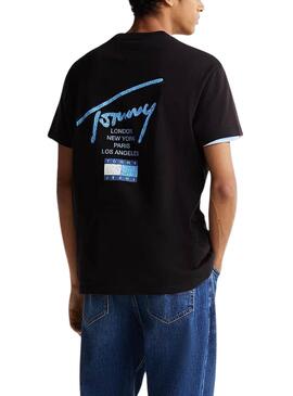 Tommy Jeans Sign City T-Shirt Schwarz für Herren