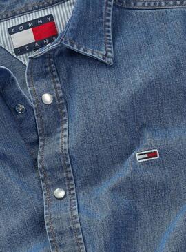 Hemd Tommy Jeans Mid Blau für Herren