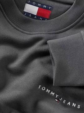 Sudadera Tommy Jeans Linear schwarz für Herren
