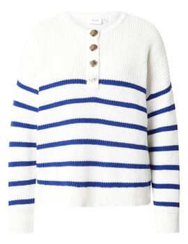 Vila Viching Jersey weiß und blau für Damen