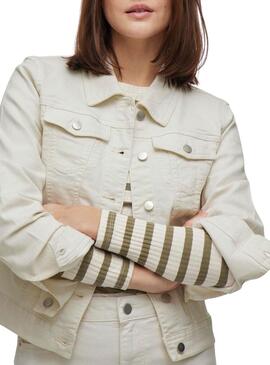 Damen-Jeansjacke Vila Vinus in Weiß