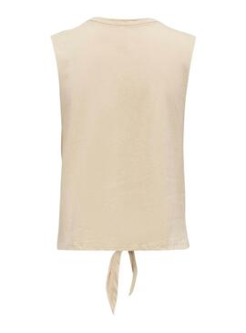 T-Shirt Only Lucy Knot Eagle Beige für Damen.