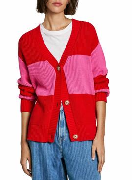 Pepe Jeans Paloma Jacke in Rot und Rosa für Damen.