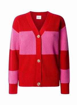 Pepe Jeans Paloma Jacke in Rot und Rosa für Damen.