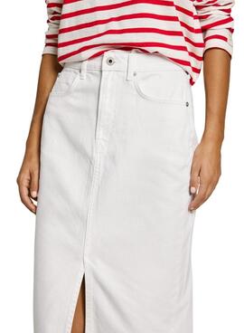 Rock Pepe Jeans Midi weiß für Damen