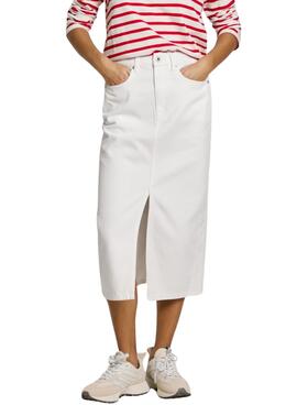 Rock Pepe Jeans Midi weiß für Damen