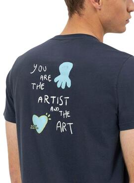 T-Shirt El Pulpo The Artist in Marineblau für Herren