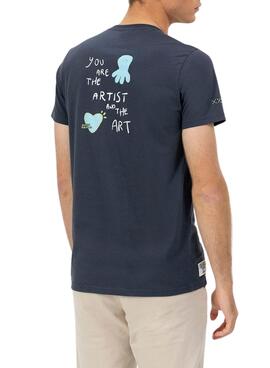 T-Shirt El Pulpo The Artist in Marineblau für Herren