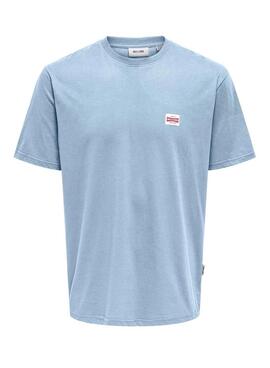 T-Shirt Only and Sons Dawson blau für Herren.
