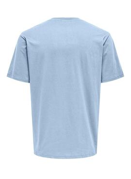 T-Shirt Only and Sons Dawson blau für Herren.
