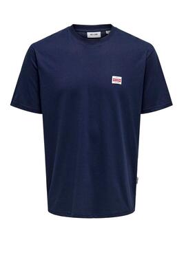 T-Shirt Only and Sons Dawson in Marine für Herren.