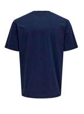 T-Shirt Only and Sons Dawson in Marine für Herren.