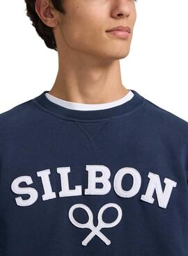 Sweatshirt Silbon Navy Blue Racket für Herren