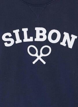 Sweatshirt Silbon Navy Blue Racket für Herren