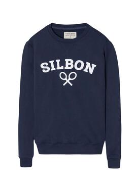 Sweatshirt Silbon Navy Blue Racket für Herren