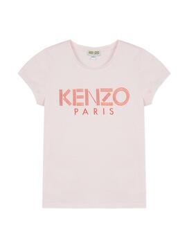 T-Shirt Kenzo Logo JG Pink Für Mädchen