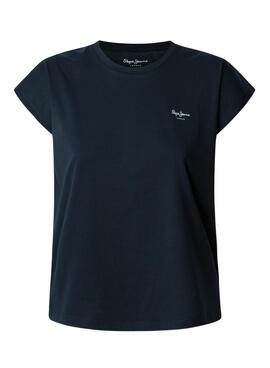 T-Shirt Pepe Jeans Blooma in Marineblau für Damen.