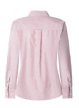 Bluse Pepe Jeans Clem rot und weiß für Damen