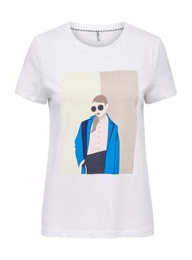 T-Shirt Only Zabi Artsy Weiß Für Damen