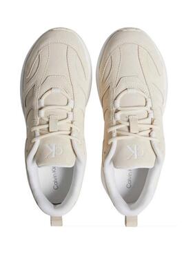 Sneakers Calvin Klein Low beige für Damen.