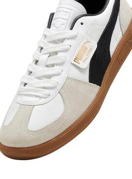 Sneakers Puma Palermo weiß und schwarz für Damen und Herren.