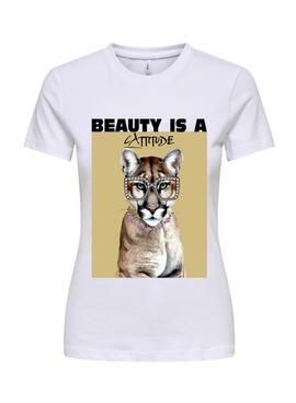 T-Shirt Only Vibe Beauty weiß für Damen