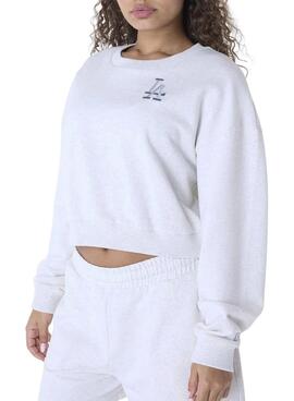 Sweatshirt New Era Athletics grau für Damen.