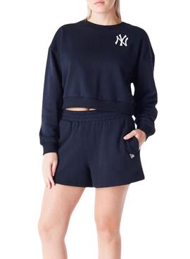 Sweatshirt New Era Yankees schwarz für Damen.