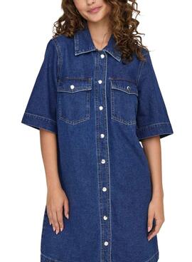 Kleid Only Belle marineblau für Damen