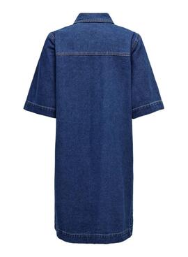 Kleid Only Belle marineblau für Damen