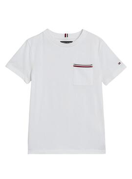 T-Shirt Tommy Hilfiger Pocket weiß für Jungen.