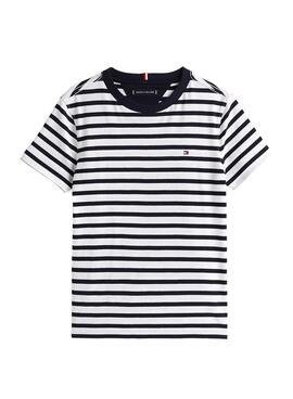T-shirt Tommy Hilfiger gestreift marineblau und weiß