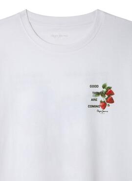 T-shirt Pepe Jeans Sandre weiß für Mädchen.