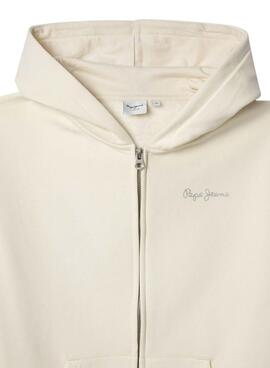 Kapuzenpullover Pepe Jeans Julia beige für Mädchen.