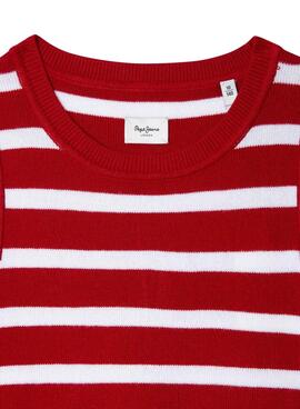 Top Pepe Jeans Iris Rot und Weiß für Mädchen