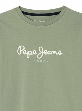 T-shirt Pepe Jeans New Art grün für Jungen.