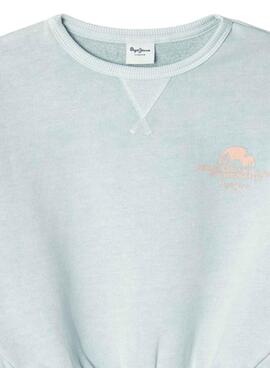 Pullover Pepe Jeans Mila in türkis für Mädchen.
